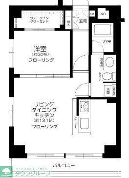 プレールドゥーク中野坂上(1LDK/4階)の間取り写真