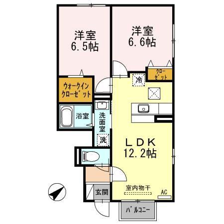 ファミリア八瀬川(2LDK/1階)の間取り写真