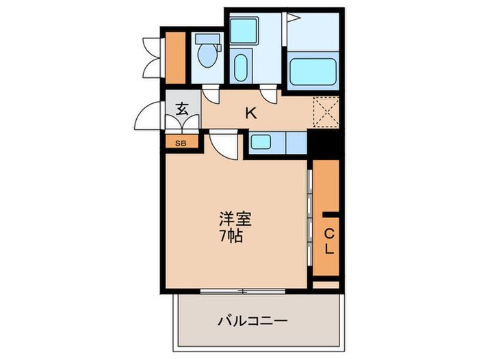 アルカンシエル イースト(1K/2階)の間取り写真
