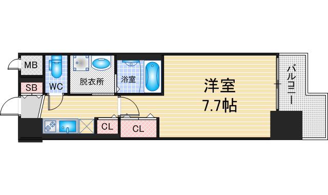 エステムコート名古屋ライブゲート(1K/5階)の間取り写真