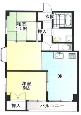 カーサ一色(2LDK/4階)の間取り写真