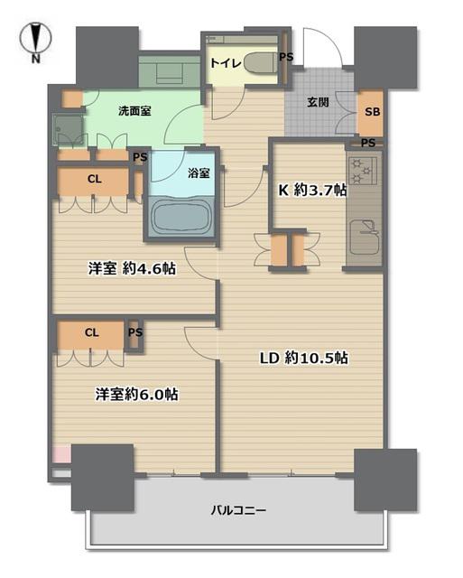 ローレルタワー堺筋本町(1SLDK/23階)の間取り写真