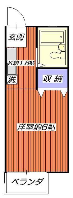 イマーブル52(1K/2階)の間取り写真