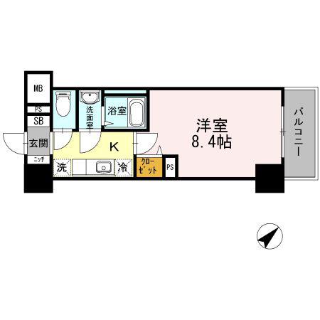JP NOIE 早稲田(1K/1階)の間取り写真