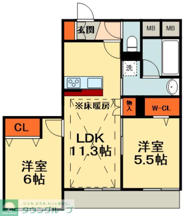 LS PLUS八潮(2LDK/2階)の間取り写真