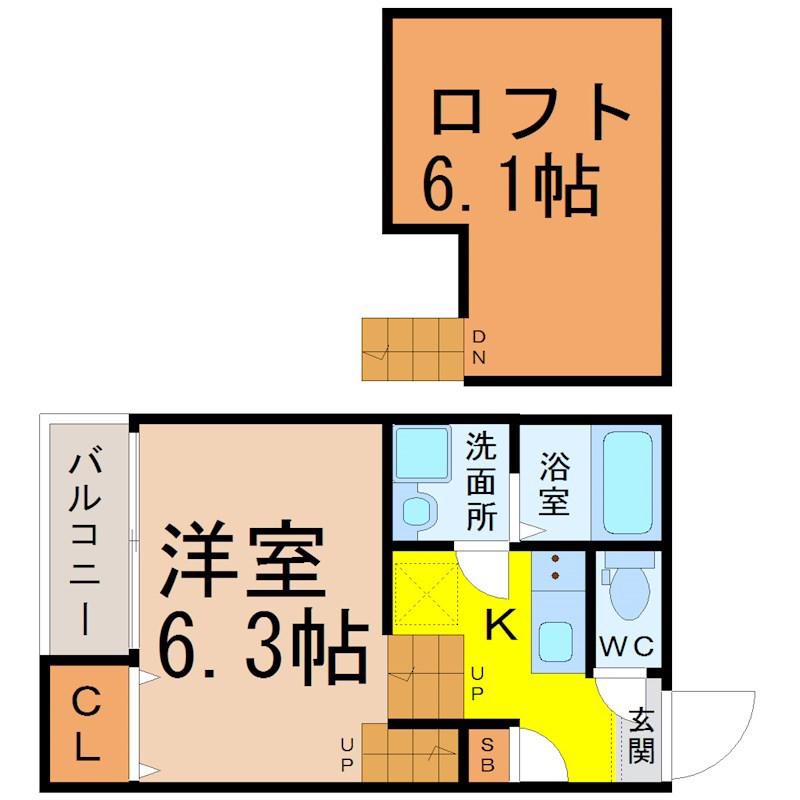パルクカナヤマI(1K/1階)の間取り写真