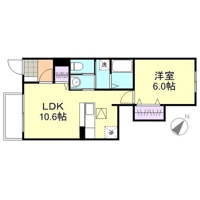 サンクレストA棟(1LDK/1階)の間取り写真