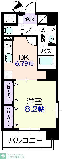 メゾン・フジ山伏町(1DK/6階)の間取り写真