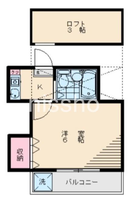 ミナミハウス(1K/2階)の間取り写真