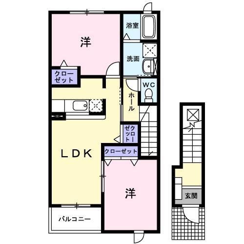 BRISA DESPACIOI(2LDK/2階)の間取り写真