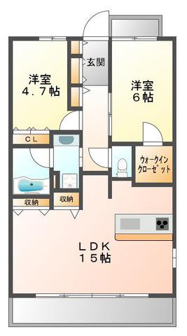 キャッスルプラザ西宮(2LDK/4階)の間取り写真