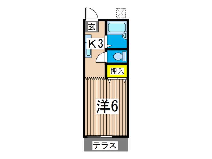 エスポワールHAMADA(1K/1階)の間取り写真