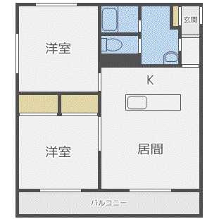 シャトー27(2LDK/4階)の間取り写真
