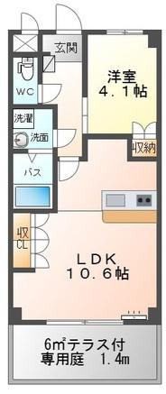 サントワライズ(1LDK/1階)の間取り写真