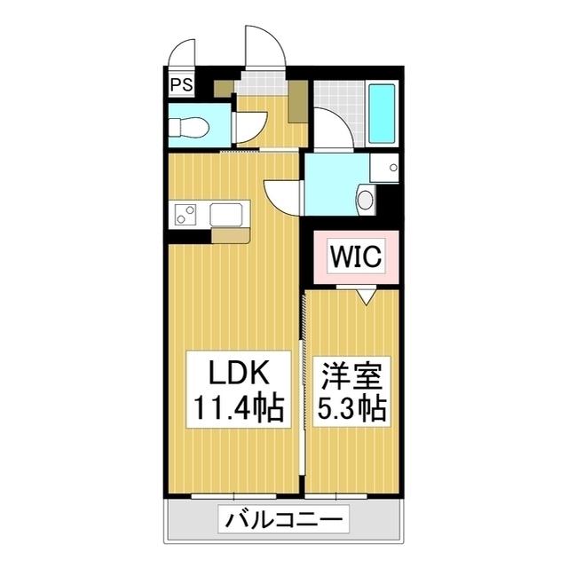 コンフォーティア伊那中央A(1LDK/4階)の間取り写真