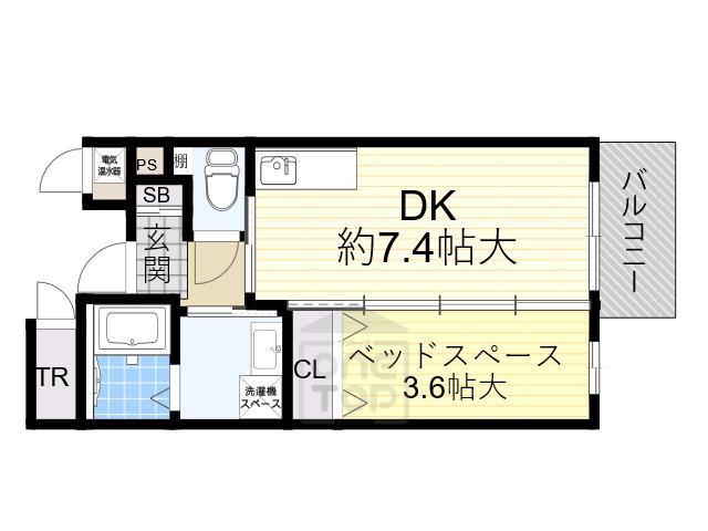TAKAMATSU RESIDENCE 柴原(1DK/2階)の間取り写真