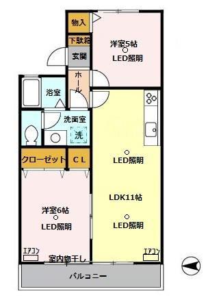 セジュールソフィアIII(2LDK/1階)の間取り写真