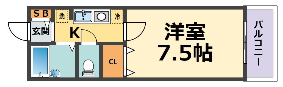 セジュール西宮今津(1K/1階)の間取り写真