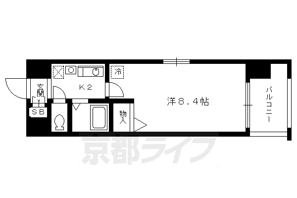 セトル御所東(1K/4階)の間取り写真