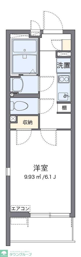 クレイノフラットメイト桜(1K/2階)の間取り写真