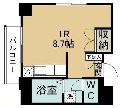 ベルコリーヌ小田原(ワンルーム/2階)の間取り写真