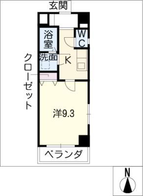 MARK CREA(1K/3階)の間取り写真