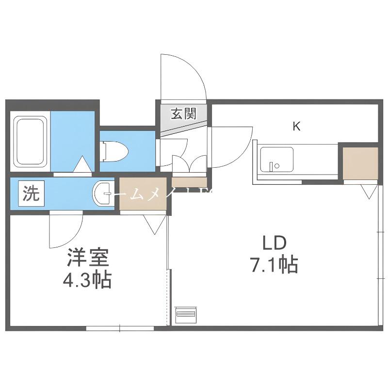 エスパスデュオ(1LDK/2階)の間取り写真