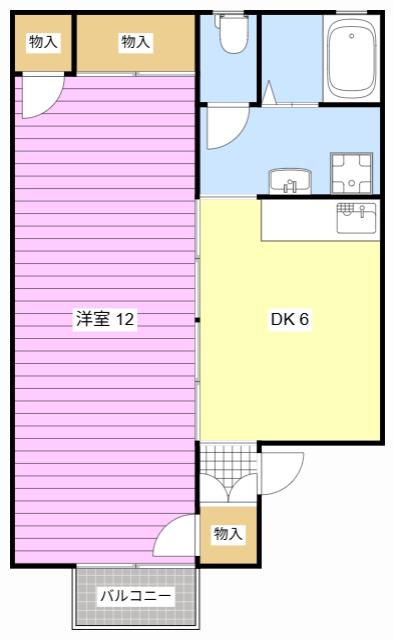 セジュール新橋I(1DK/1階)の間取り写真