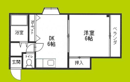 マリス平野(1DK/3階)の間取り写真