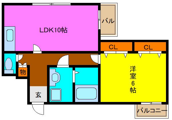 花園KSマンション(1LDK/3階)の間取り写真