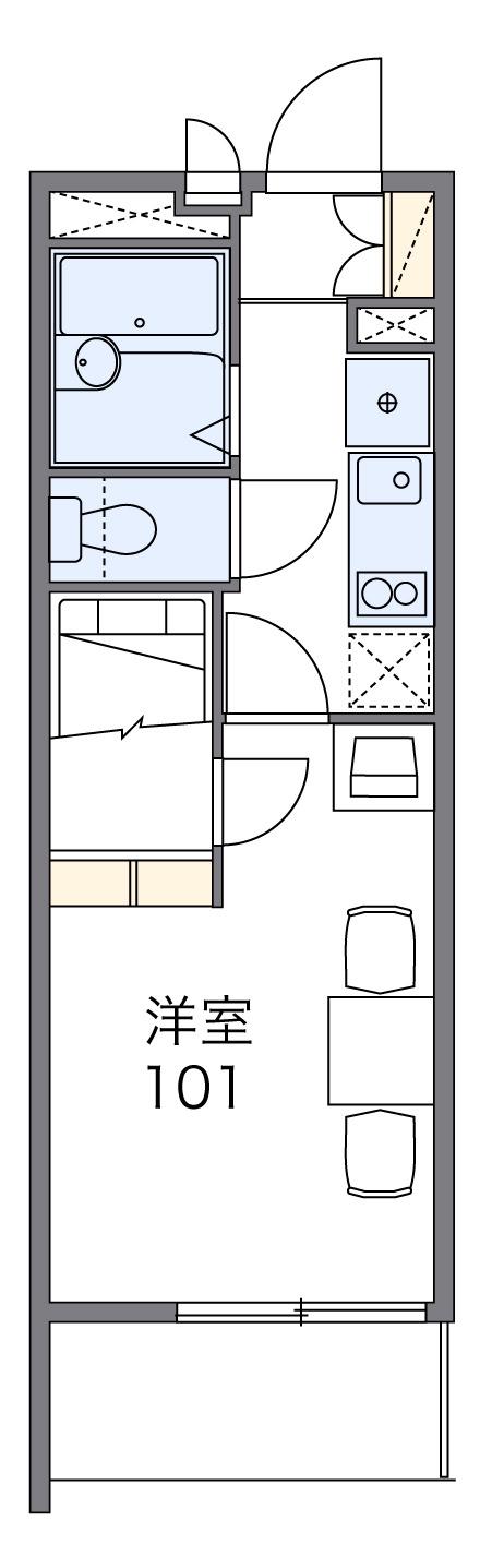 第5いずみ(1K/1階)の間取り写真