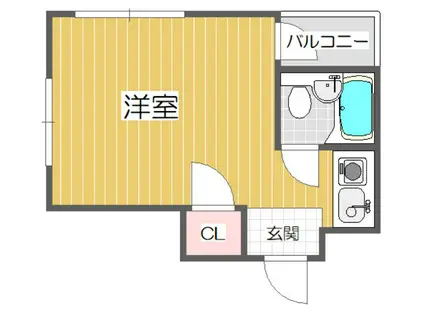 ハイツ北斗(ワンルーム/3階)の間取り写真