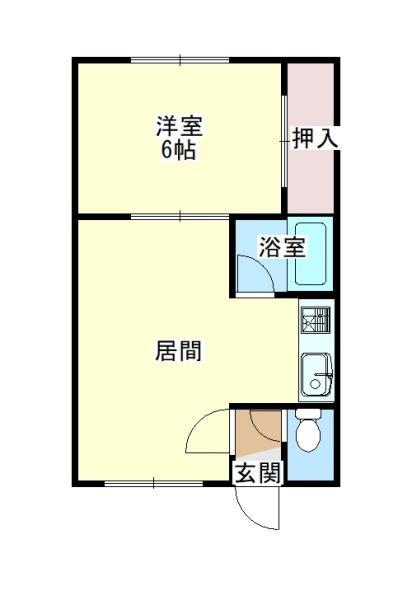 ブルーハウス(1LDK/1階)の間取り写真