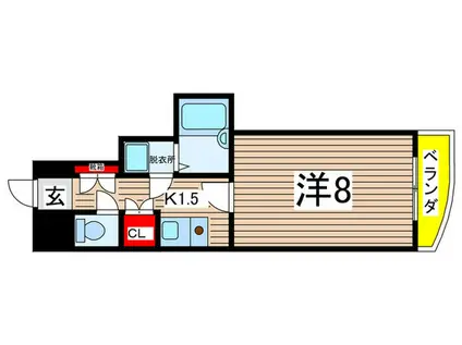 CERISIER F(1K/3階)の間取り写真