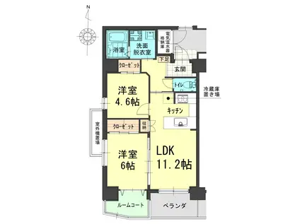 サイドアイ(2LDK/8階)の間取り写真