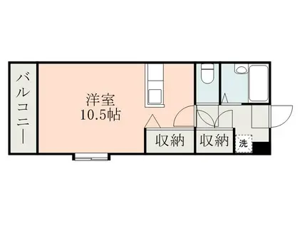 リヴェール荒田(ワンルーム/1階)の間取り写真