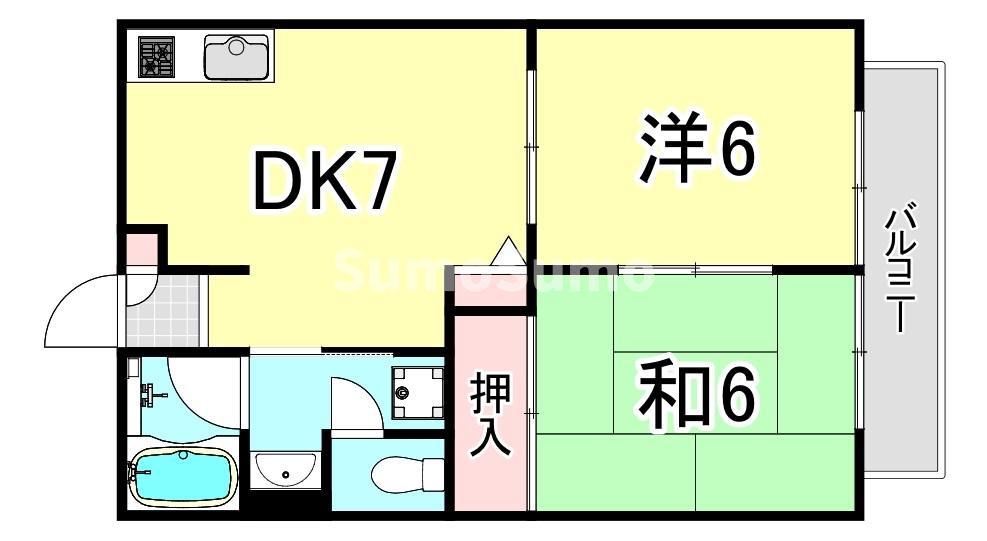 MKハイツ(2DK/2階)の間取り写真