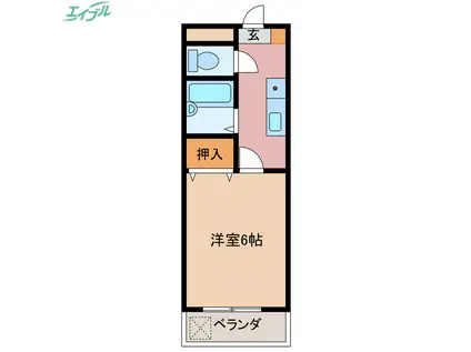 パルテンザ松阪Ⅰ(1K/1階)の間取り写真