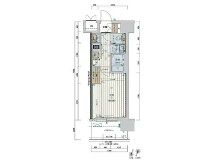 レジュールアッシュ アーバンリッシュ(1K/8階)の間取り写真