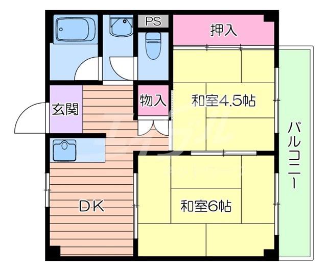 メゾンプランタン(2DK/3階)の間取り写真