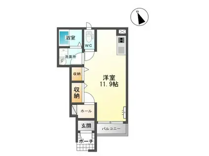 SUNNY PLACE(ワンルーム/1階)の間取り写真