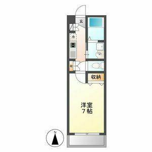 スタシオン泉(1K/3階)の間取り写真