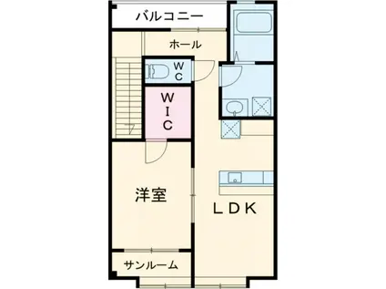マーブルK(1LDK/2階)の間取り写真