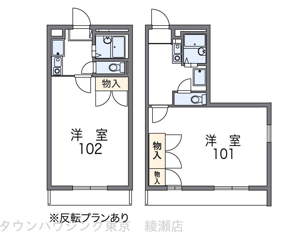 レオパレスフロイデンルーフ(1K/1階)の間取り写真