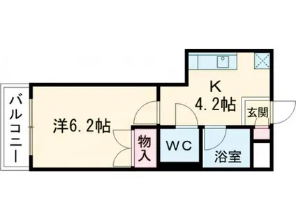 FAIREBRILLER黒崎(1K/4階)の間取り写真