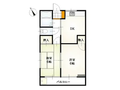 第一青木コーポ(2DK/2階)の間取り写真