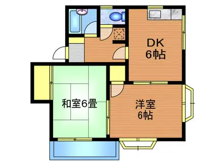 オレンジコート(2DK/2階)の間取り写真