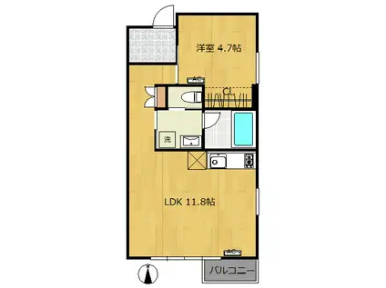 YSCUBE(1LDK/3階)の間取り写真