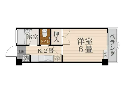 エントピア鴨池第8(1K/3階)の間取り写真