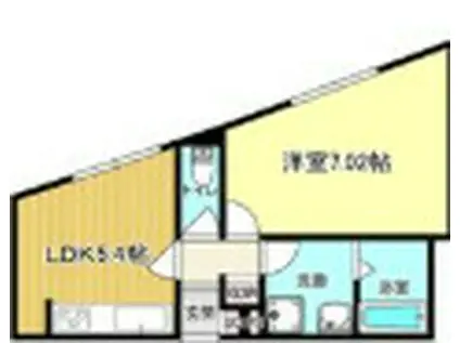 まほろば(1DK/2階)の間取り写真